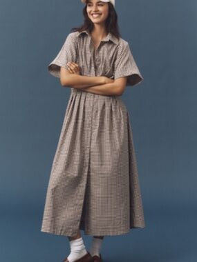 The Tobie Studded Shirt Dress by Exquise XS Petite